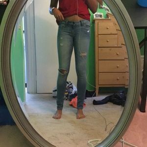 Light blue ripped Hollister jeans